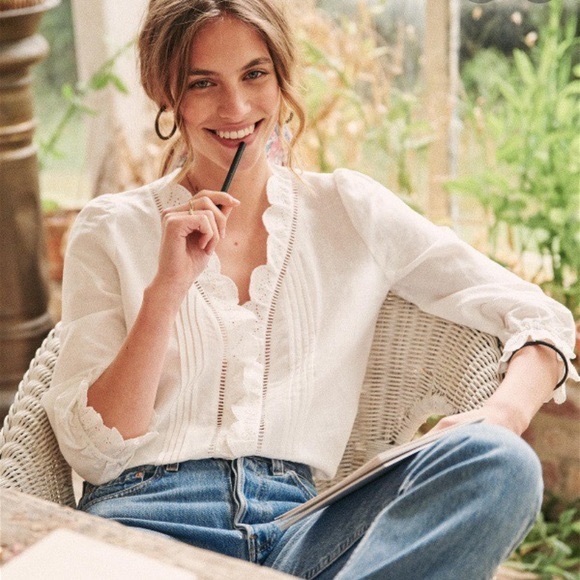 Sezane Tops - Sezane White Blouse